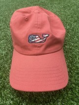 Vineyard Vines Pink Salmon American Flag Whale Logo Hat Adjustable Rare ... - $11.85