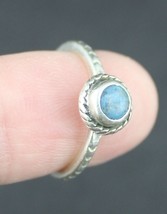 Estate Sale! STERLING SILVER gemstone BLUE AGATE womens ring .925 size 5.5 - $31.99