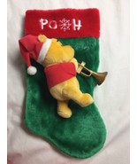WINNIE the POOH 16&quot; Christmas STOCKING Bear with Horn trumpet Plush - £23.28 GBP