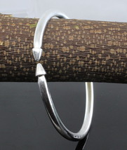 Custom Pure silver solid Adjustable Bangle bracelet men kada cuff point end - £118.82 GBP