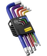 Color Coded Ball End Hex L-Key Set Metric 1.5-10mm 9 Pieces Long Arm All... - $16.79