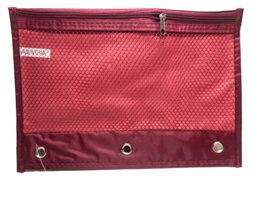 Red Zipper Pencil Pouch Back to School-For 3 Anneau Binders,7.25x10&#39; by Allary - £7.00 GBP