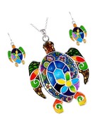 Boutique Colorful Enameled Hand Painted Sea Turtle - £56.09 GBP