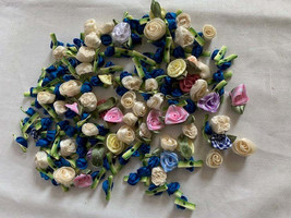 162 Ribbon Roses &amp; flowers for scrapbooking &amp; sewing set #10 - $7.00