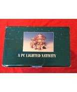 Lighted 8 Pc Miniature Nativity Set w/Lighted Stable Boxed Sealed Brand New - $24.74