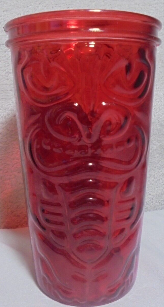 Drinkville Red Colored Tiki Glass Bar Hawaii Cocktail Tumbler - $8.82