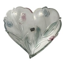 Vintage Mikasa Crystal Tulip Heart Bowl w/ Original Sticker – Made in Ge... - $37.80