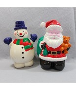 Blow Mold Snowman &amp; Santa Christmas Lawn Ornament Light Cover Decor Repl... - $711.58 MXN