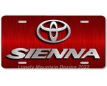 Toyota Sienna Inspired Art Gray on Red FLAT Aluminum Novelty License Plate - $17.99