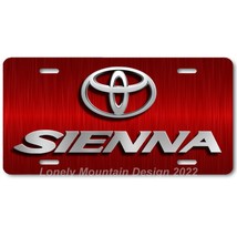 Toyota Sienna Inspired Art Gray on Red FLAT Aluminum Novelty License Plate - £14.38 GBP