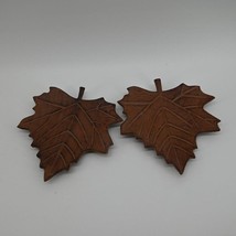 Metal Maple Leaf Candle Holders Plates Trays Trivets Footed Home Decor S... - £13.02 GBP