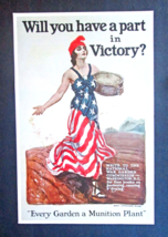 WW1 Will You Have a Part in Victory Poster J M Flagg 15” x 22” Garden Munitions - £13.77 GBP