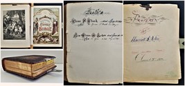 1889 Antique Bible W Photo Lancaster Pa Stark Acker Genealogy Fraktur Signed - £189.95 GBP