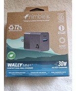 Nimble Wally Mini+ Compact Dual Wall Charger 30W Fast Charging USB-C + U... - $11.20