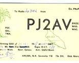 1957 QSL ARUBA Netherland Antilles PJ2AV - $8.91