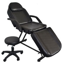 US 73&quot; Adjustable Massage Table Bed Chair w/Stool Beauty Spa Tattoo Salon Black - £236.08 GBP