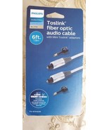 Philips 6&#39; Elite Toslink Digital Fiber Optic Cable with 2 Mini Adapters ... - £7.38 GBP