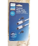 Philips 6&#39; Elite Toslink Digital Fiber Optic Cable with 2 Mini Adapters ... - $12.84 CAD
