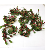 Christmas Berries Napkin Ring Holders Greenery Leaves Round Nature Set o... - £11.37 GBP