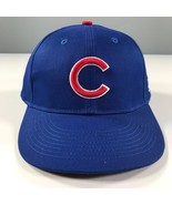 Chicago Cubs Hat Adult One Size Blue Flat Brim Strapback Red C Logo New Era - £8.25 GBP