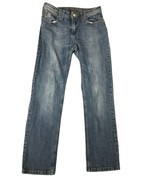 Arizona Jeans Co Girls 14 Regular Straight Leg Blue Denim Jeans Rhinesto... - £7.52 GBP