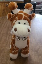 Plush Standing 13 inch Giraffe With Bow Tie Brown &amp; White. - $11.18