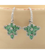 Kagem Zambian 2.4ctw Emerald and Zircon 925 Drop Earrings - £113.00 GBP