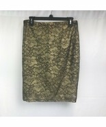 Cecico Floral Print Skirt in Black &amp; Gold- size M - $34.57 CAD