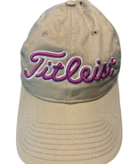 Titleist Pro V1 FJ FootJoy beige purple strapback adjustable hat - $20.57 CAD