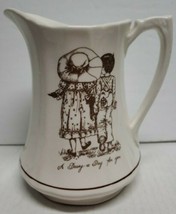 Vtg 1974 Alfred Meakin Ceramic Pitcher &quot;A Daisy a Day for You&quot;  England in Brown - £9.83 GBP