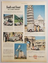1948 Print Ad Ford Convertible Car Trip Through Europe Alps,Italy,Spain,... - $16.58