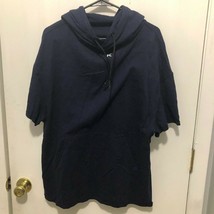 New KORAL Mens Short Sleeve Super Soft Blue Sweatshirt Hoodie Active Wea... - $35.63