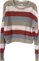Hollister Knit Stripe Cropped Sweater Womens Size Small Cotton Blend - £10.78 GBP