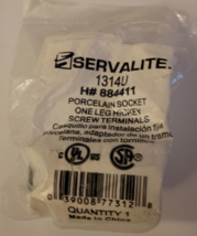 Servalite 1314U #884411 Porcelain Socket, One Leg Hickey, Screw Terminals - $2.96