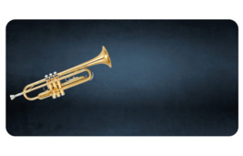 Trumpet Offset Color License Plate - £24.35 GBP