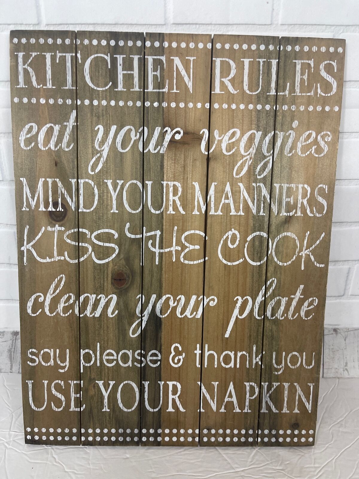 Malden Kitchen Rules Wood Plank Sign - $13.49