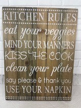 Malden Kitchen Rules Wood Plank Sign - £10.84 GBP