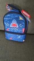 New Thermos Dual Compartment Lunch Box Shark Print Insulated BPA PVC Free - $18.32
