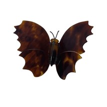 Vintage Plastic Tortoise Shell Butterfly Brooch (5150) - $14.85
