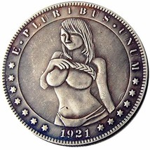 Rare Antique USA United States 1921 Morgan Dollar Sexy Girl Silver Color Coin - £21.95 GBP