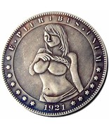 Rare Antique USA United States 1921 Morgan Dollar Sexy Girl Silver Color... - £22.30 GBP