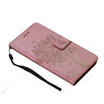 Anymob Huawei Pink Leather Flip Case Wallet Cover Cat Phone Shell - £23.03 GBP