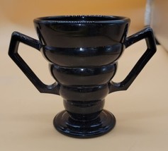 Black Glass Beehive Open Sugar Bowl 1930s - £8.03 GBP