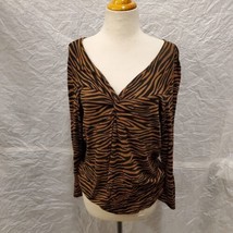 Michael Kors Women&#39;s Brown Zebra Print Top, Size M - £23.21 GBP