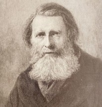 1888 John Ruskin Portrait Wood Engraving Print Victorian Ephemera DWNN11 - $24.99