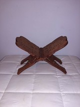 Vintage India Rosewood Hand Carved Adjustable Folding Book Shelf / Holder - $29.99