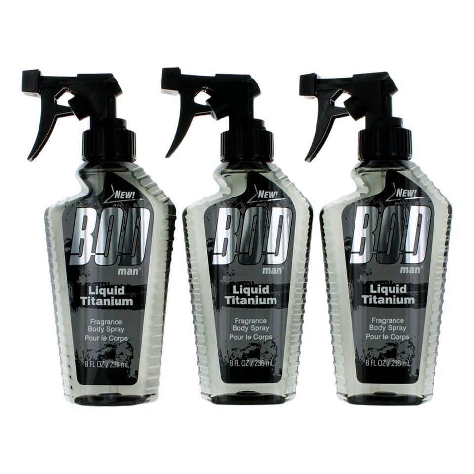 Bod Man Liquid Titanium by Parfums De Coeur, 3 Pack 8 oz Fragrance Body Spray f - $28.70