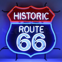 ROUTE 66 Auto Light Car Garage Highway Banner Neon Sign 24&quot; by 24&quot; - £352.82 GBP