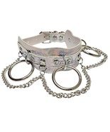 Hologram Chain Choker O Rings Shiny Metallic Iridescent Buckle Closure 9... - £13.54 GBP