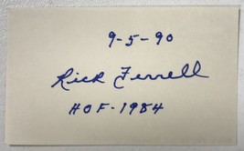 Rick Ferrell (d. 1995) Signed Autographed &quot;HOF 1984&quot; 3x5 Index Card #3 - £11.98 GBP